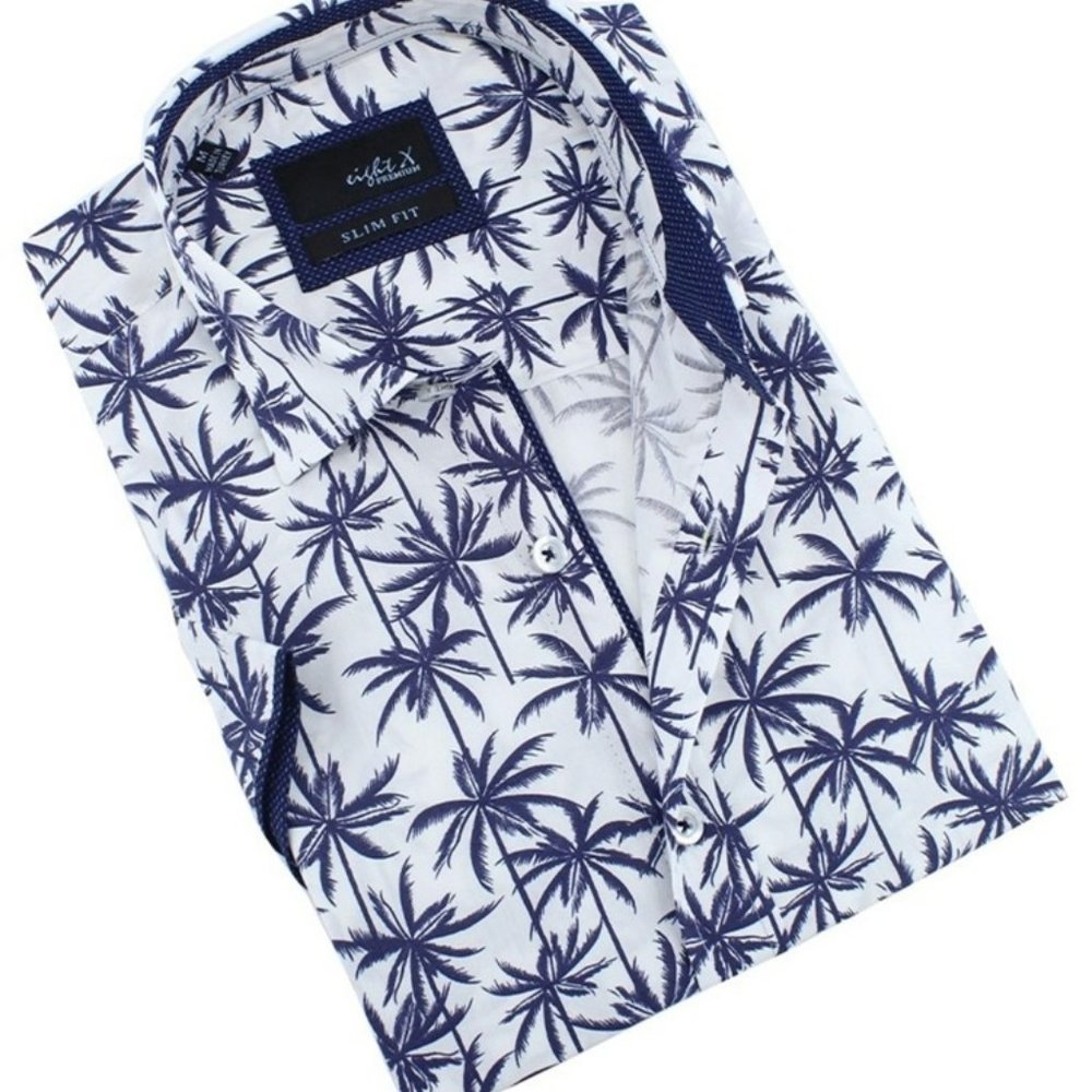 Eight X: Elegant Tropical Print Shirt